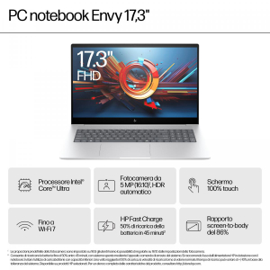 17262234881337-hpenvy17da0003nlintelcoreultra7155ucomputerportatile439cm173touchscreenfullhd16gbddr5sdram1tbssdnvidiageforcertx3050wifi780211bewindows11homeargento