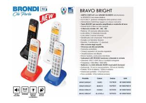 Volantino - Brondi Brondi Bravo Bright Telefono DECT Identificatore di chiamata Nero