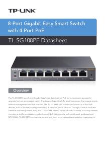 EU Product Fiche - TP-LINK TP-Link TL-SG108PE Gestito L2 Gigabit Ethernet (10/100/1000) Supporto Power over Ethernet (PoE) Nero