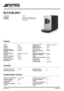 Volantino - Smeg Smeg BCC02BLMEU macchina per caffè Automatica Macchina per espresso 1,4 L