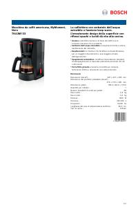 Volantino - Bosch Bosch TKA3M133 Macchina da caffè americana MyMoment Nero