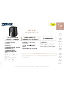 Volantino - Zephir Zephir ZHC40N friggitrice Singolo 3,8 L Indipendente 1450 W Friggitrice ad aria calda Nero