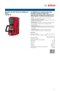 Volantino - Bosch Bosch TKA3M134 Macchina da caffè americana MyMoment Rosso