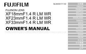 Manuale dell'utente - Fujifilm Fujifilm FUJINON XF 23mm F1.4 R LM WR MILC Obiettivi standard Nero