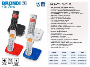 Volantino - Brondi Brondi Bravo Gold 2 Telefono DECT Identificatore di chiamata Rosso, Bianco