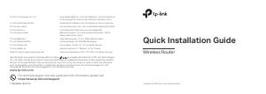 Quick Installation Guide - TP-LINK TP-Link Archer C6 router wireless Fast Ethernet Dual-band (2.4 GHz/5 GHz) Bianco