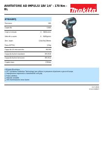 Volantino - Makita Makita DTD153RTJ trapano 1,5 kg Nero, Blu