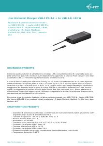 Volantino - i-tec i-tec CHARGER-C112W Caricabatterie per dispositivi mobili Universale Nero AC Interno