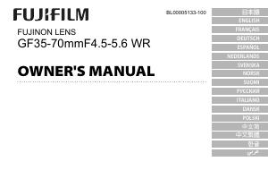 Manuale dell'utente - Fujifilm Fujifilm FUJINON GF35-70mmF4.5-5.6 WR MILC Obiettivi standard Nero