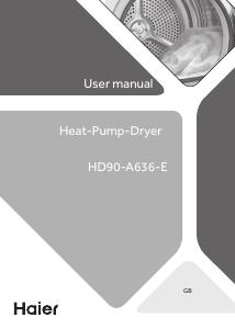 Manuale dell'utente - Haier Haier Serie 636 HD90-A636 asciugatrice Libera installazione Caricamento frontale 9 kg A++ Bianco
