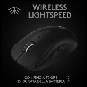 172793787526-logitechgproxsuperlightmousegamingwirelessleggero63gsensorehero25k25600dpi5tastiprogrammabililungaautonomiamemoriaintegrataperesportcompatibileconpcemacnero