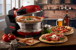 17297904399921-ariete927pizzeriafornopizzadoppio2300w2pietrerefrattarie2pizzein4minuti2termostatidiametro32cm5livellidicottura2paleinacciaioinoxrosso