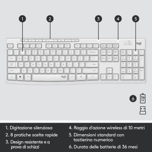 17321990273424-logitechmk295kitmouseetastierawirelesstecnologiasilenttouchtastierinonumericotastisceltarapidatracciamentootticoavanzatoricevitoreusbnanosenzalagmeno90dirumorebianco