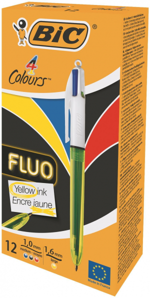 17322160101957-bic4coloursfluopennaretrattileaclipneroblurossogiallo12pz