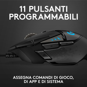 17323088975567-logitechglogitechg502mousegamingheroprestazionielevatesensorehero25k25600dpirgbpesiregolabili11pulsantiprogrammabilimemoriaintegrataperpcmaclaptopnero