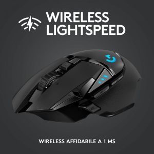 17324153241931-logitechglogitechg502mousegamingwirelesslightspeedsensorehero25k25600dpirgbdesignleggero11pulsantiprogrammabilibatterialungaduratamemoriaintegratacompatibilepcmaclaptop