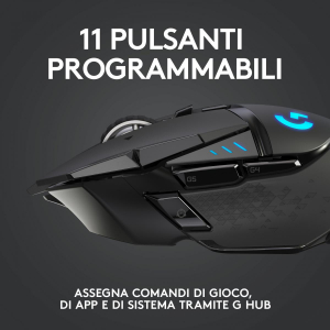 17324153266961-logitechglogitechg502mousegamingwirelesslightspeedsensorehero25k25600dpirgbdesignleggero11pulsantiprogrammabilibatterialungaduratamemoriaintegratacompatibilepcmaclaptop