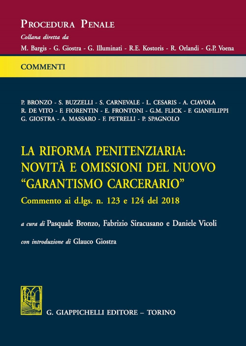 17277970525878-librolariformapenitenziarianovitaeomissionidelnuovogarantismocarcerariocommentoaidlgsn124e124del2018editoregiappichellianno2019