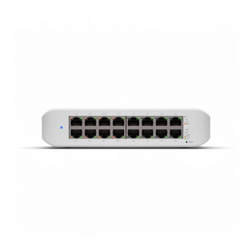 17301648424434-ubiquitiunifiswitchlite16poel2gigabitethernet101001000supportopoweroverethernetpoebianco