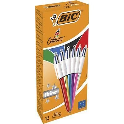 17322464307924-bic4coloursshinenerobluverderossopennaasferaretrattileaclipmedio12pz